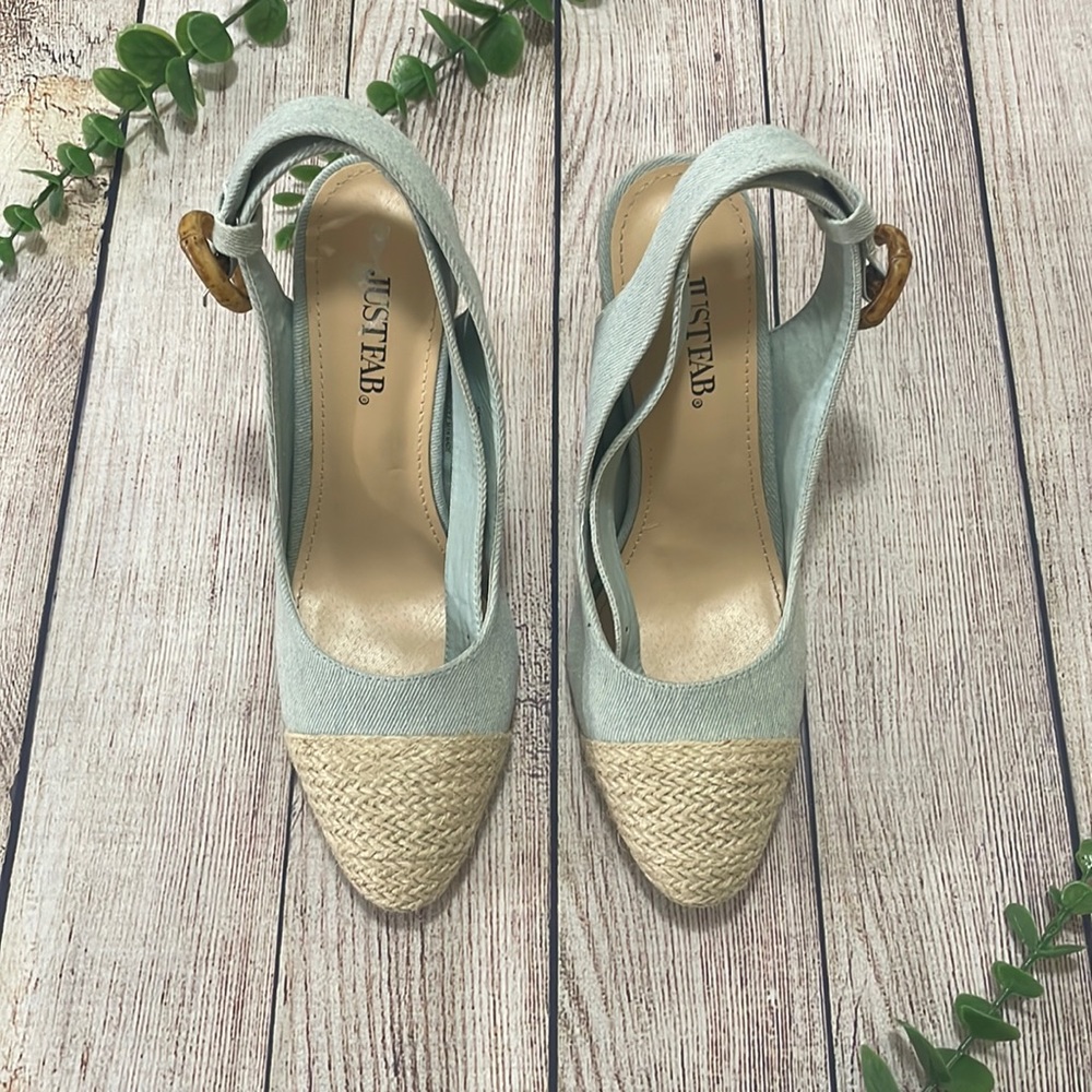 🌸 Clearance! 🌸 JustFab Denim Heels Size 7